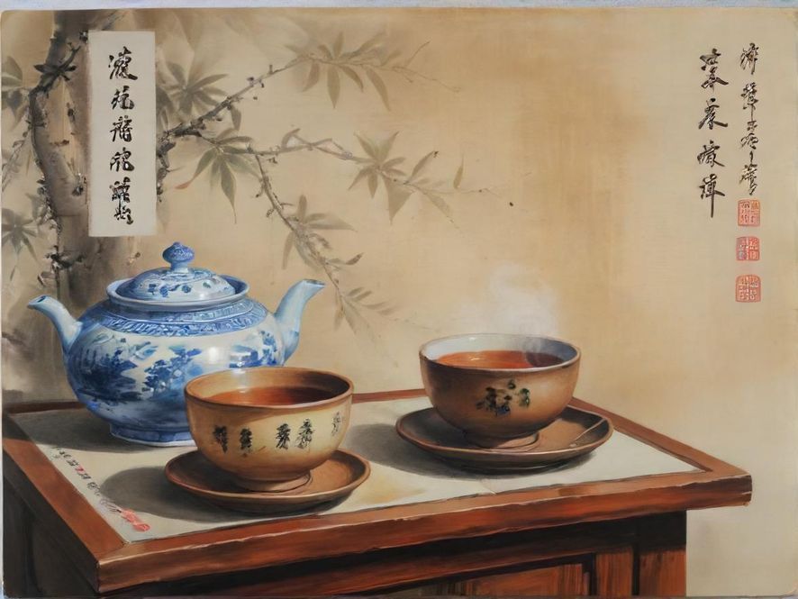 一位身着传统服饰的中国茶艺师,正在雅致的茶室中专注地进行茶道表演,泡茶动作优雅娴熟,茶具精致,光线柔和,营造出宁静唯美的氛围。