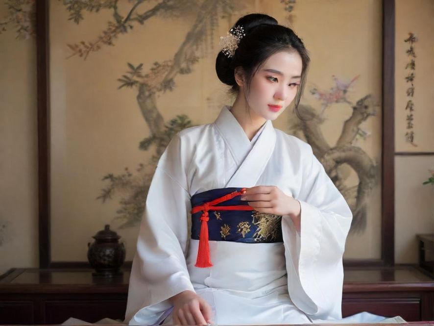 一位女士背对镜头,在被绿植环绕的私密空间中享受片刻宁静,光线柔和,氛围舒缓,充满艺术感。