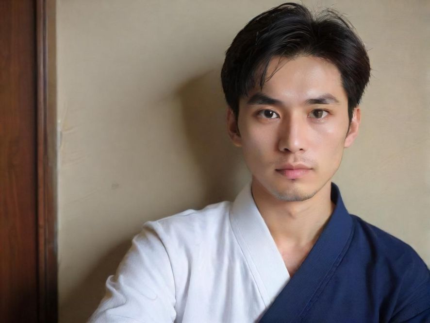 一位男士在咖啡馆里专注地看着手机，屏幕上显示着休闲娱乐论坛的页面。